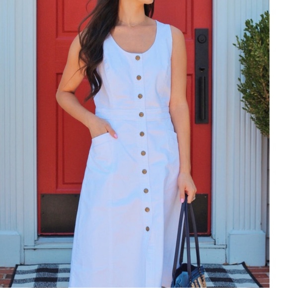 Draper James EUC White Denim Button Down Dress 🤍 - Picture 3 of 10